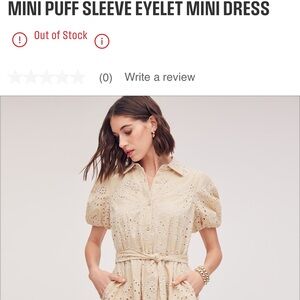 Cream Puff Sleeve Eyelet Mini Dress
